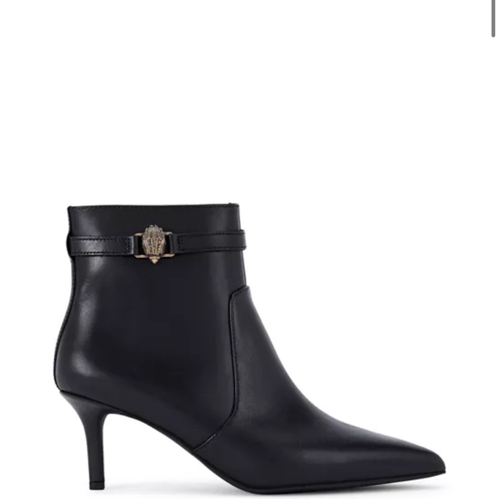 Kurt Geiger Black Ankle Boots with Gold Detail